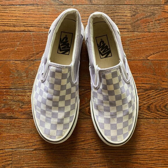 VANS checkered lavender slip ons - Picture 2 of 4